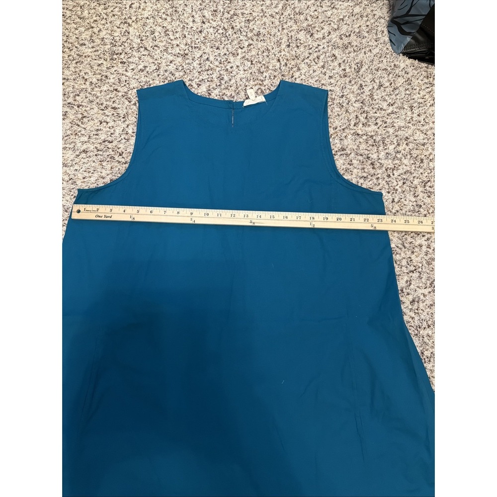 Eileen Fisher Sleeveless A-Line Dress Size XL Organic Cotton Blend Blue - Picture 5 of 7